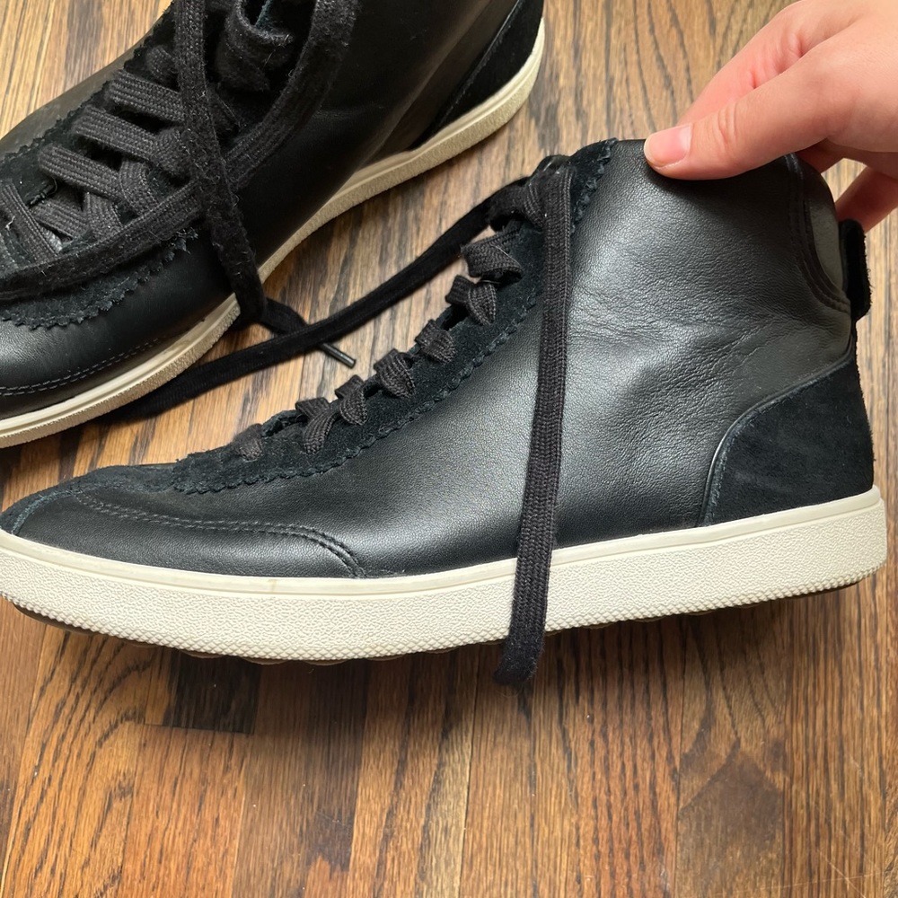 COACH black leather sneakers size 9
